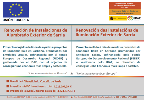 Renovación das Instalacións de Iluminación Exterior de Sarria